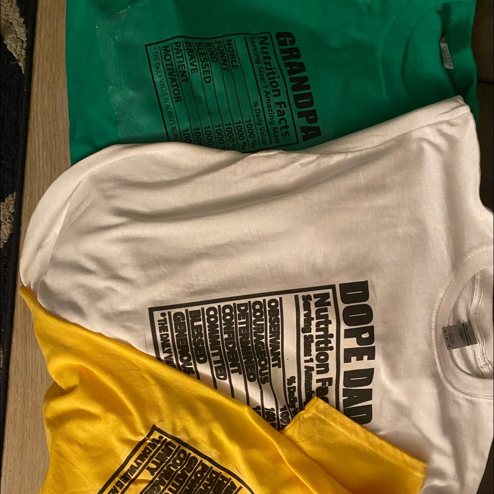 Three personalized shirts